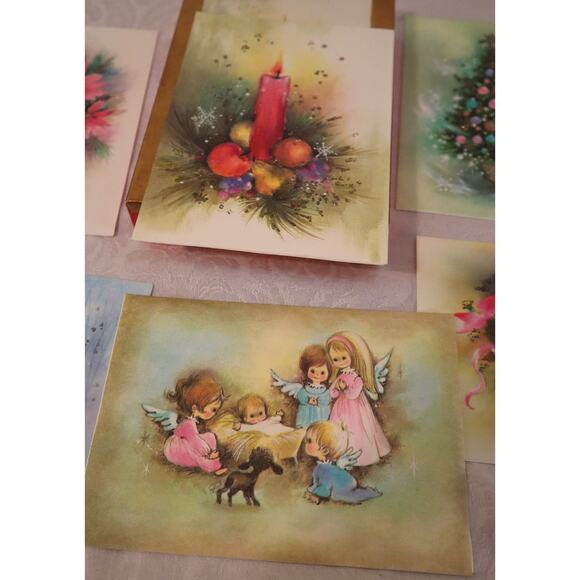 Vintage Christmas Cards Mica Sparkles Boxed Coronation - 18 Cards - Picture 3 of 7